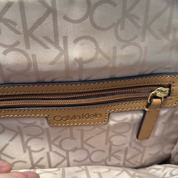 Calvin Klein Cream & Beige Backpack Style Purse